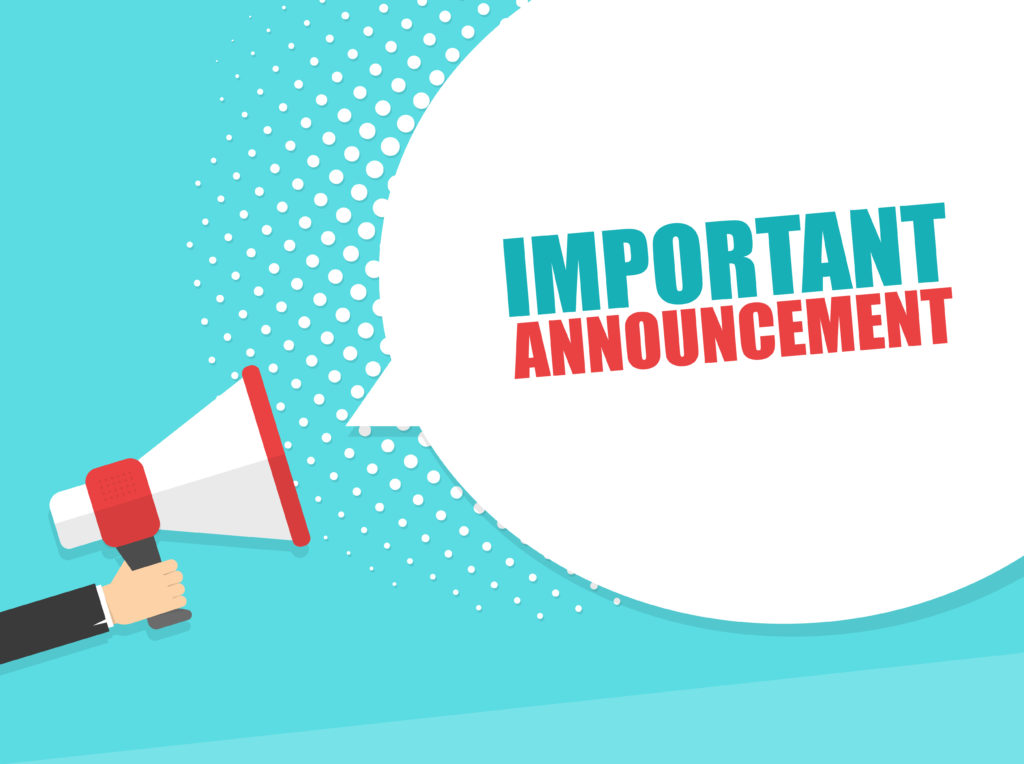「important announcement」